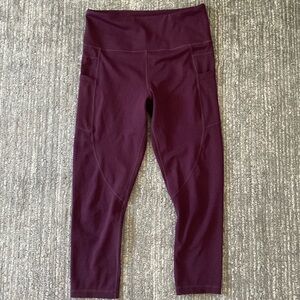 Plum Zyia Active Pocket Light n Tight Capri 20 inch inseam